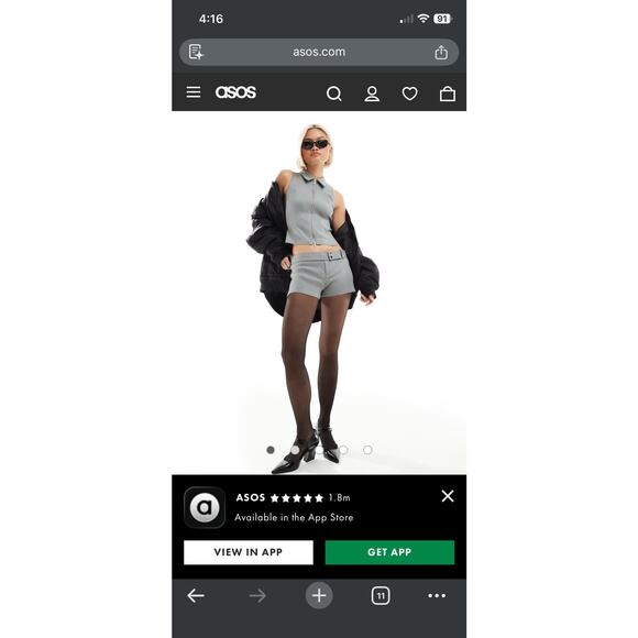 Motel Rocks Jarli Hot Pants XXS | Y2K new w tags Micro Shorts | NWT gray - Picture 11 of 13